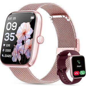 Rose Gold Smartwatch with 2 bands NWT